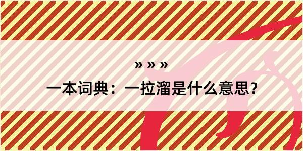 一本词典：一拉溜是什么意思？