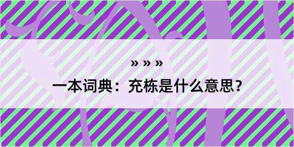 一本词典：充栋是什么意思？