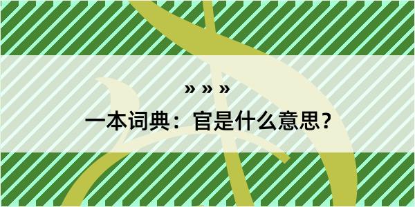 一本词典：官是什么意思？