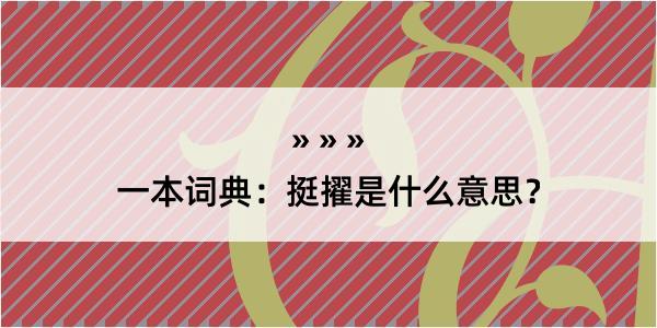 一本词典：挺擢是什么意思？