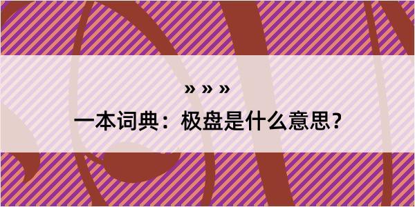 一本词典：极盘是什么意思？