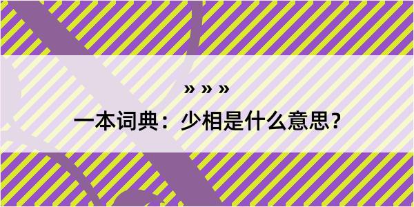 一本词典：少相是什么意思？