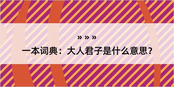 一本词典：大人君子是什么意思？