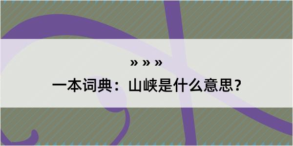 一本词典：山峡是什么意思？