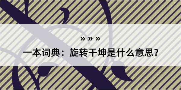 一本词典：旋转干坤是什么意思？