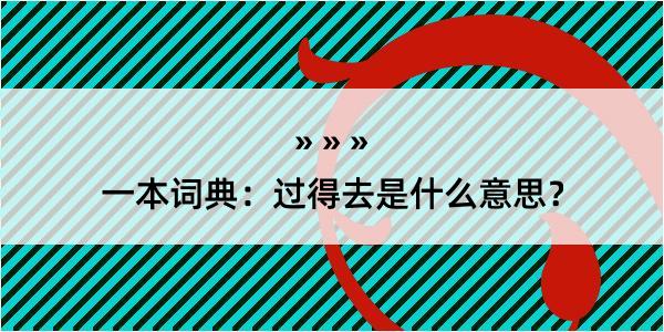 一本词典：过得去是什么意思？