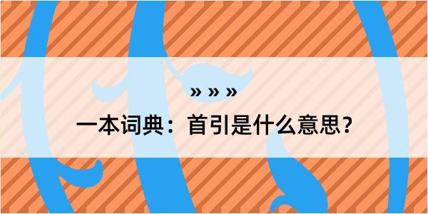 一本词典：首引是什么意思？