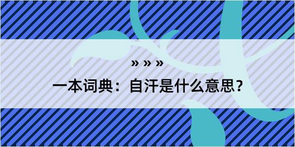 一本词典：自汗是什么意思？