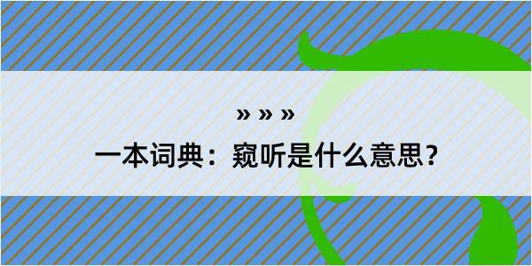 一本词典：窥听是什么意思？