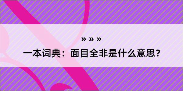 一本词典：面目全非是什么意思？