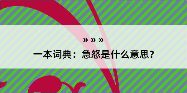 一本词典：急怒是什么意思？