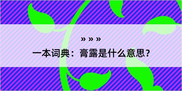 一本词典：膏露是什么意思？