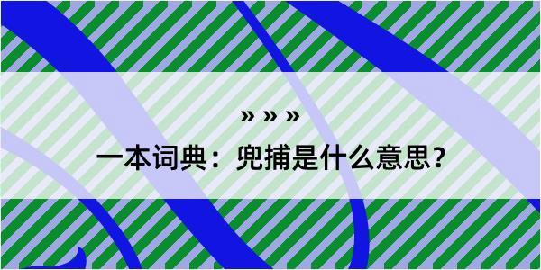 一本词典：兜捕是什么意思？