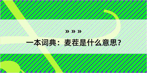 一本词典：麦茬是什么意思？