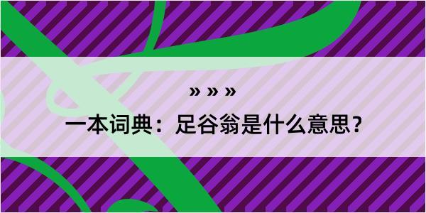 一本词典：足谷翁是什么意思？