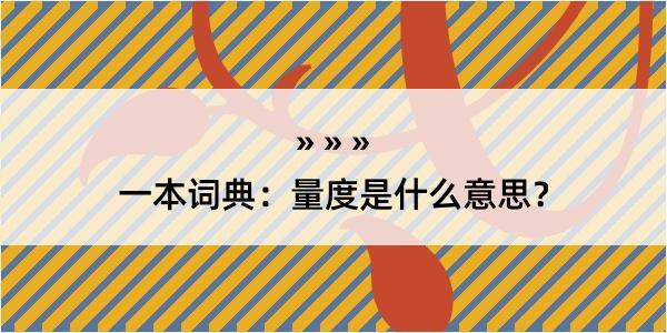 一本词典：量度是什么意思？