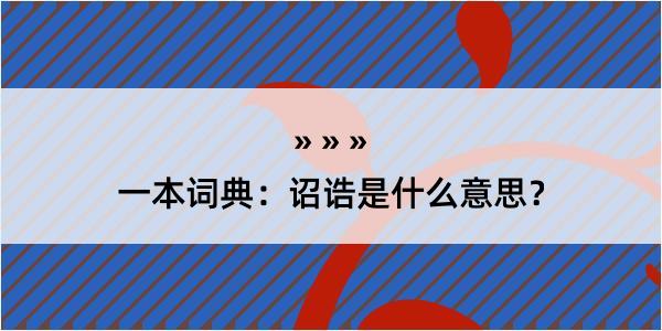 一本词典：诏诰是什么意思？