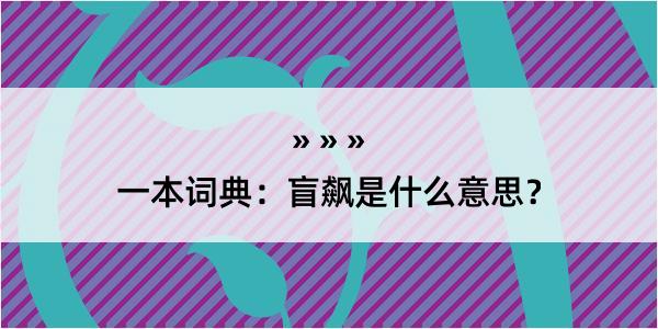 一本词典：盲飙是什么意思？