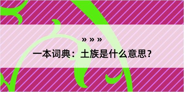 一本词典：土族是什么意思？