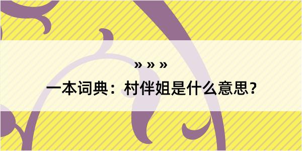 一本词典：村伴姐是什么意思？