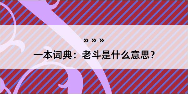 一本词典：老斗是什么意思？