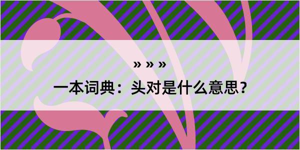 一本词典：头对是什么意思？