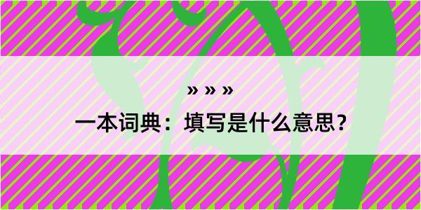 一本词典：填写是什么意思？