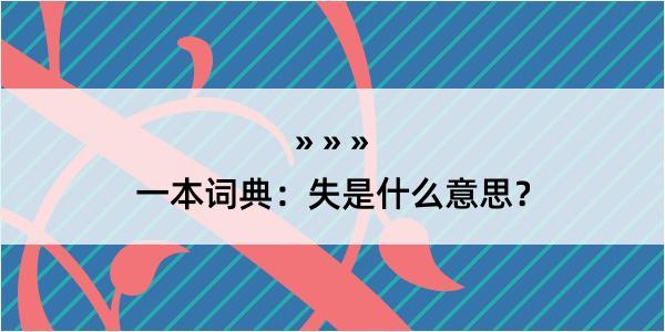 一本词典：失是什么意思？