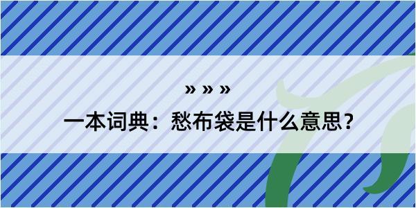 一本词典：愁布袋是什么意思？