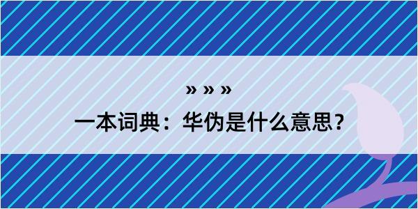 一本词典：华伪是什么意思？