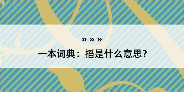 一本词典：搯是什么意思？