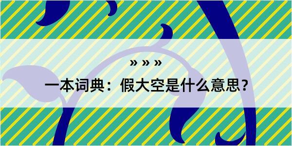 一本词典：假大空是什么意思？