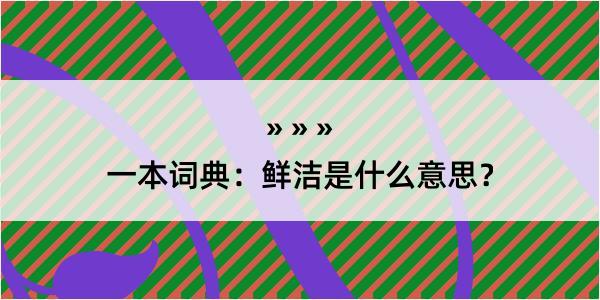 一本词典：鲜洁是什么意思？