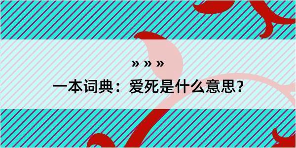 一本词典：爱死是什么意思？