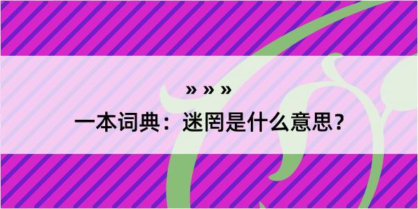 一本词典：迷罔是什么意思？