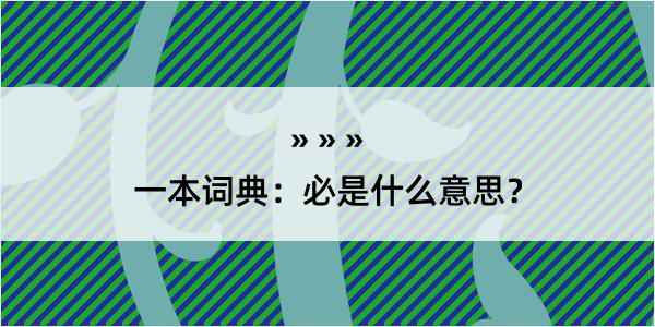 一本词典：必是什么意思？