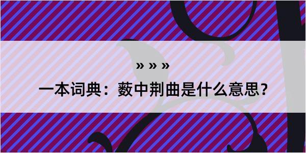 一本词典：薮中荆曲是什么意思？