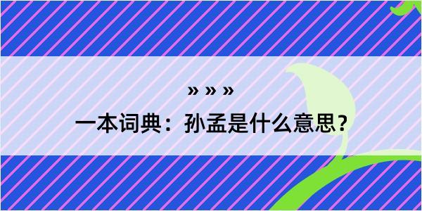 一本词典：孙孟是什么意思？