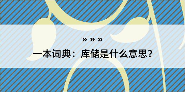 一本词典：库储是什么意思？