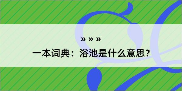 一本词典：浴池是什么意思？