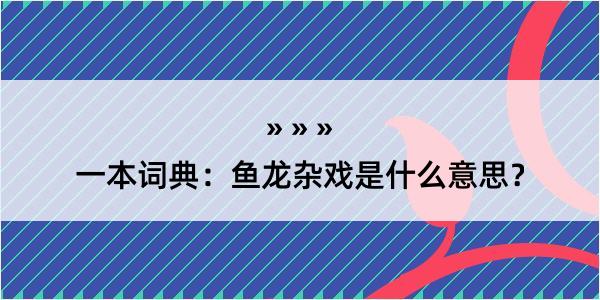 一本词典：鱼龙杂戏是什么意思？