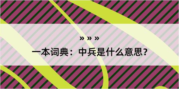 一本词典：中兵是什么意思？