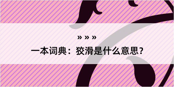 一本词典：狡滑是什么意思？