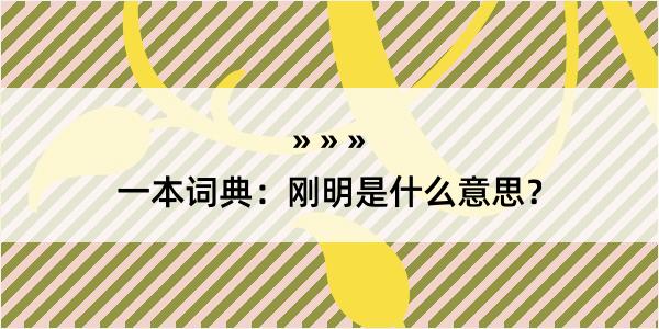 一本词典：刚明是什么意思？