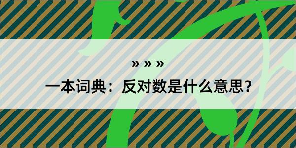 一本词典：反对数是什么意思？