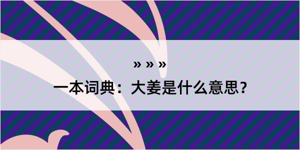 一本词典：大姜是什么意思？