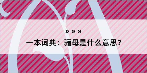 一本词典：骊母是什么意思？