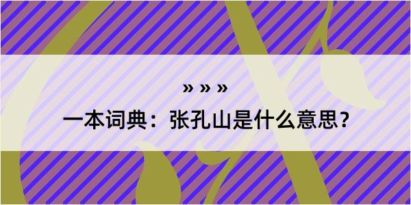 一本词典：张孔山是什么意思？