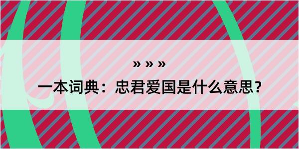 一本词典：忠君爱国是什么意思？