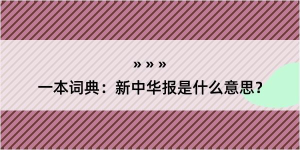 一本词典：新中华报是什么意思？